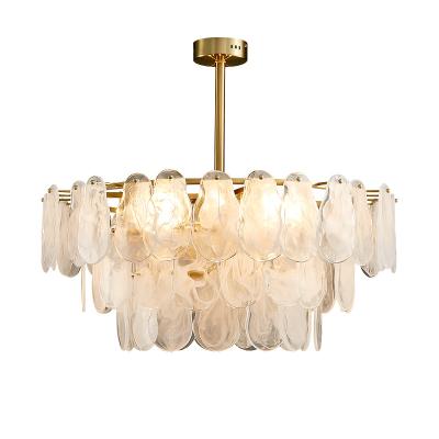 China Post Modern Wholesale Light Decor Glass Shade Luxury Home Lighting Chandelier For Living Room for sale