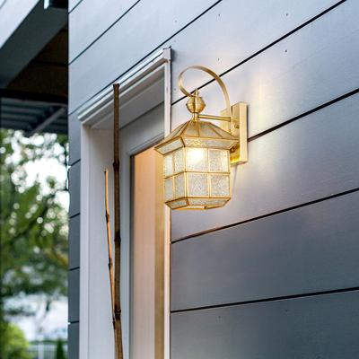 China Factory New Retro Lighting Solid Brass IP65 Gold Wall Lamp Waterproof Antique Brass Outdoor Lights Retro For Garden Yard Doors for sale