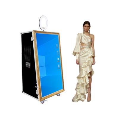 China Mirror Photo Booth Wedding Touch Screen Photo Booth for Mall Printer Stand Photo Booth for Events 65 inch for sale