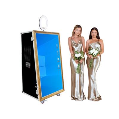 China Fast Shipping Magic Mirror Photo Booth For Printer Stand Mall Photo Booth With Props For Events 65 inch for sale