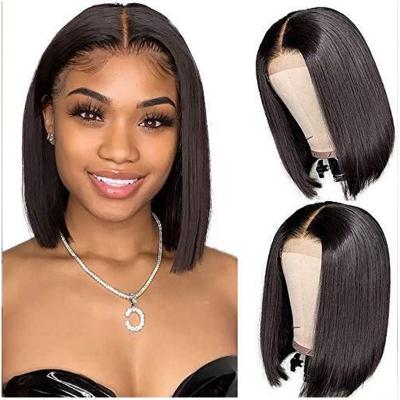 China Wholesale Peruvian Straight Hair Bob Wigs Front Closure Short Bob Wig Roman Texture 100% Peruvian Hair Straight Lace Front Wigs for sale