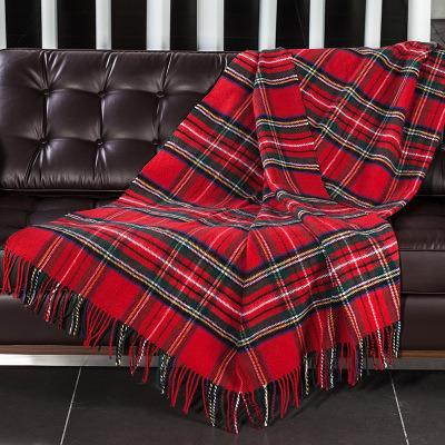 China PORTABLE Check King Size Manufacturers Luxury Merino Wool Woven Blankets for sale