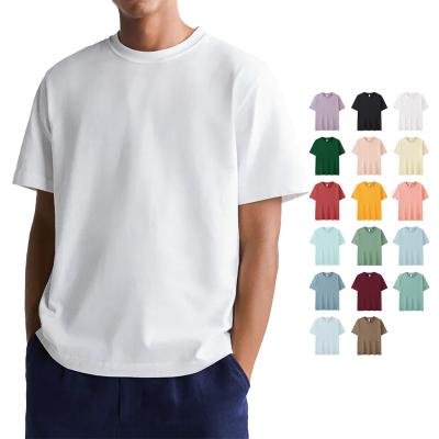 China Oversized Anti-Wrinkle Relax Fitted Super Soft Plus Size T-shirts 250gsm Cotton Short Sleeve 100% White T-Shirt For Men for sale