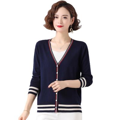 China Wholesale Custom Anti-Wrinkle Women Vintage Chic V-Neck Button Up Cardigans for sale