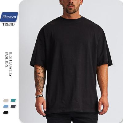 China Anti-Wrinkle 210gsm 250gsm 300gsm 100 300 gsm T-shirt Oversized Customizable Anti-Wrinkle Cotton T-shirt Essentialsed Quality Fabric for sale