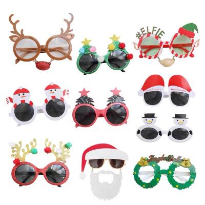 China Funny Glass Christmas Decoration Glasses Christmas Day Light Party Gift Glasses For Kids Adults for sale