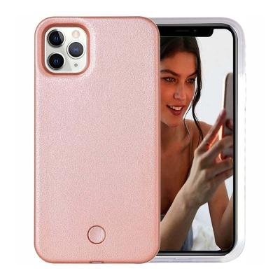 China 2020 new Anti-fall fashion ring light phone case selfie led lighted phone case for max 13 pro cover for sale