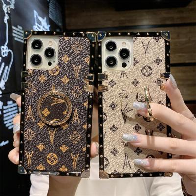 China Dropshipping New Girl Designer Bling Glitter Trunk Phone Case Luxury Ring Holder For iPhone Anti-fall for sale