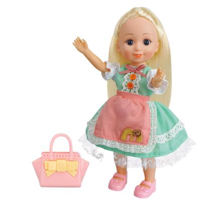 China Popular Fashion Educational Hot Sales Cute 11.5 Inch Dress Baby Doll Toy Set For Kids for sale