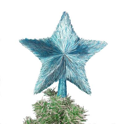 China Blue Christamas Tree Decoration Star Sprinkler Christmas Series Ornaments 25 cm for sale