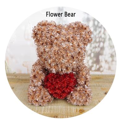 China 2021 New Fashion Teddy Bear Flower for Wedding Party Decoration Gift for sale