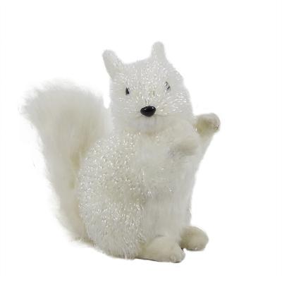 China Home Decoration 2021 New Twist Tube White Squirrel Christmas And New Year Decorations for sale