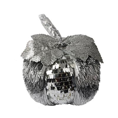 China Holiday decor artificial silver pumpkin decoration ornaments for Halloween/home decor. for sale