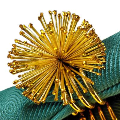 China Sustainable Napkin Rings Gold Pompoms Tableware - Table Decoration For Wedding Dinner Christmas for sale