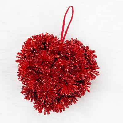 China People Art Personalized Gifts, pom pom flower heart ornament. for sale