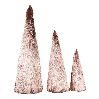 China 2022 Luxury Handmade Christmas Decorations Folk Art Glitter Tree Artificial Christmas Cones for sale