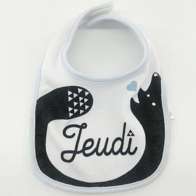 China Cute Words Cotton Kid Infants Cozy Soft Organic Baby Bib Washable for sale