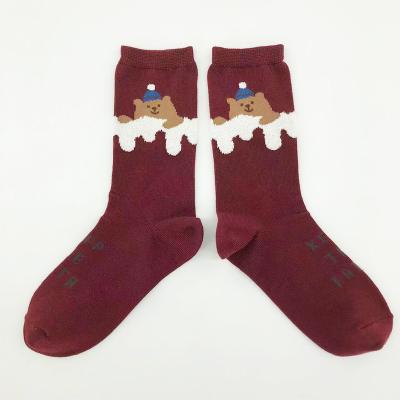 China Breathable Custom Design Logo OEM Warm Kids Winter Crew Socks For Girls And Boys for sale