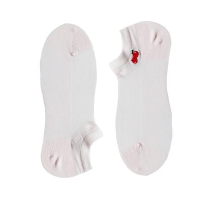 China Breathable Hot Sale Cherry Embroidery Cotton Stocking Cut Out Socks For Girls And Women for sale