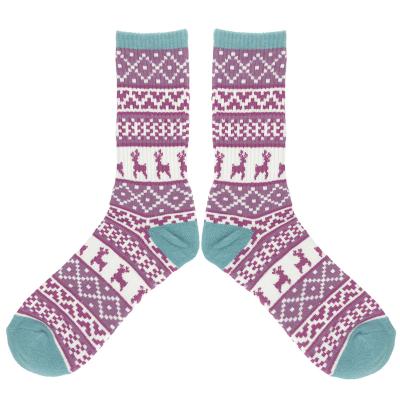 China Warm In Stock Thick Fuzzy For Winter Christmas Caribou Womens Crew Socks for sale