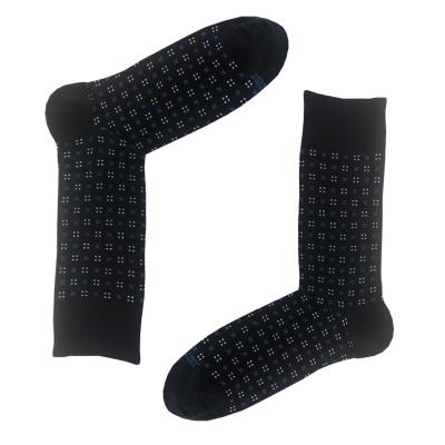 China Breathable Color Mens Dress Sock Dots Pattern Knitted Combed Cotton High Quality Mens Crew Socks Custom Made for sale