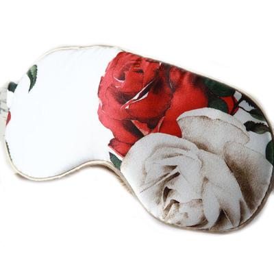 China Soft New Design Rose Mulberry Silk Sleep Eye Mask Travel Sleep Blindfold for sale