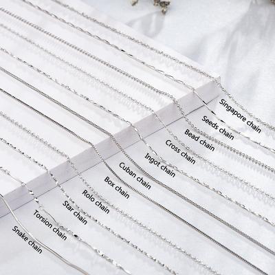 China Wholesale FASHIONABLE 925 Sterling Silver Fashion Pendant Necklace Snake Singapore Box Cuban Cross Link Chain For Women Custom Jewelry 2022 for sale