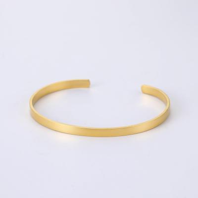 China New TRENDY Customized 4mm Gold Plated Bangle Bracelet Stainless Steel Letter Name Text Bracelets For Women for sale