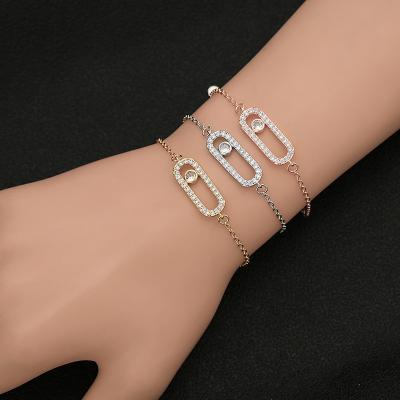 China FASHIONABLE Hot Selling Colorful Square Zircon Statement Bracelet Bracelet Chains Simple Geometric Bracelet As A Gift for sale