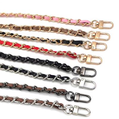 China Jewelry Decoration Accessory Wholesale Colorful Chain Strap Leather Lanyard Shoulder Crossbody Metal Bag Fastener For Women for sale