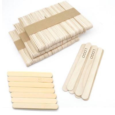 China Diy Sustainable Biodegradable Custom Logo Wooden Birch Ice Cream Sticks Bamboo Popsicle Sticks for sale