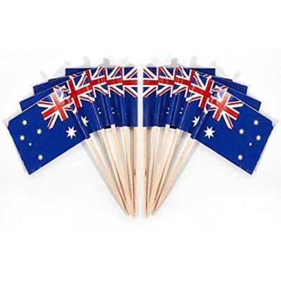 China Amazing Food Disposable Cupcake Toothpick National Flag Skewer Decor Wedding Cupcake Topper Flag Picks for sale