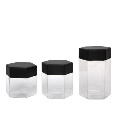 China Wholesale Clear Food Grade Food Plastic Storage Sealing Jars With Plastic Lids For Honey Peanut Butter Butter for sale