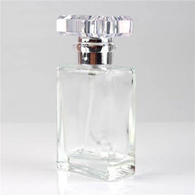 China New Model 30ml Square Perfume Chemical Hot Separate Empty Glass Bottle Clear Glass Bottle for sale