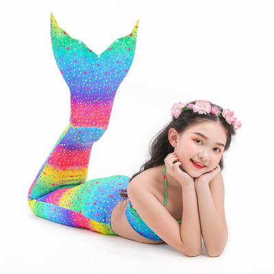 China 2021 New Mermaid Swimwear Mermaid Tail Children's Swimsuit Girls Spa Breathable 3-Piece Bikini Set for sale