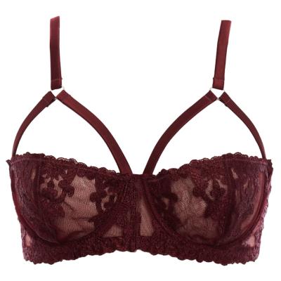 China Manufacturer Hot Sell Underwear One Piece Embroidery Under Wire Sexy Bra for sale