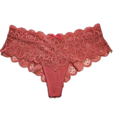 China Hippie Sexy Ladies Cotton Brief Women's Briefs Lace Thong Plus Size Underwear Bikini Panties for sale