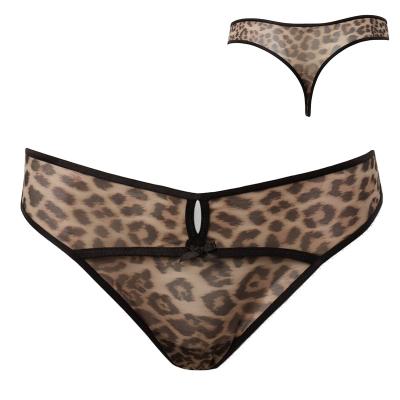 China Leopard Design Ladies Comfortable Solid Thong Panties Leopard Print Ladies Comfortable Solid Panties for sale