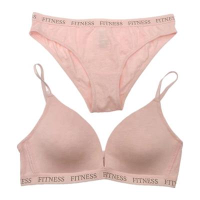 China Colorful Breathable Cotton Cup Breathable Soft Thin Bra Sets Comfortable Daily Underwear for sale