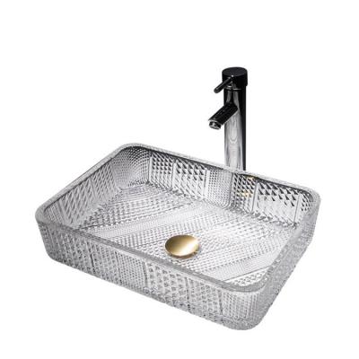 China Factory Wholesale 56X43X21cm Popular Choice Modern Glass Lavabo Top Table Glass Basin 56X43X21cm for sale