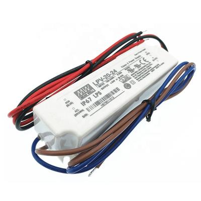 China Medium Well LPV-20 20W 24V LPV-20-24 Single Output Outdoor Waterproof Changing Power Supply LED Driver 118*35*26 mm (L*W*H) for sale