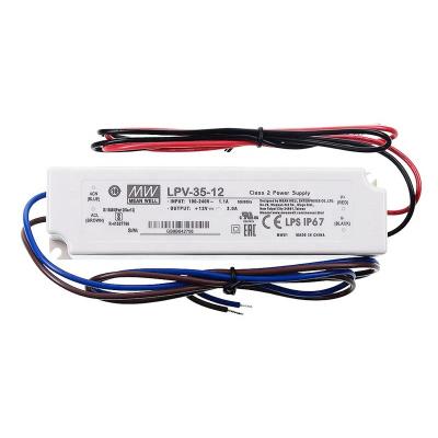 China LPV-35 12V 24V PC Medium Well Wholesale 35W Led Power Supply Waterproof 148*40*30 mm (L*W*H) for sale