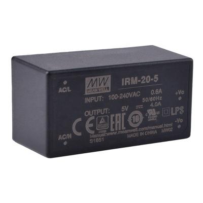 China MeanWell IRM-20 3.3V 5V 12V 15V 24V Single Output Encapsulated Type Power Supply 52.4*27.2*24 mm (L*W*H) for sale