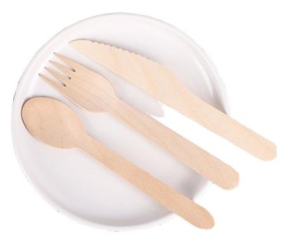 China Disposable Wood Knife Fork Food Spoon Biodegradable Wooden Cutlery Set for sale