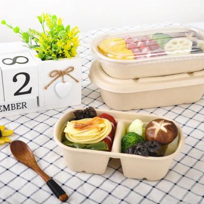 China Biodegradable Compostable Within 90 Days Manufacturer Wholesale Custom Biodegradable Sugarcane Bagasse Pulp Box Oval Meal Box With Lid for sale