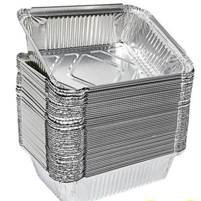 China Disposable and Eco-Friendly Reasonable Price Disposable Silver Heating Aluminum Foil Liner White Dish for Sale for sale