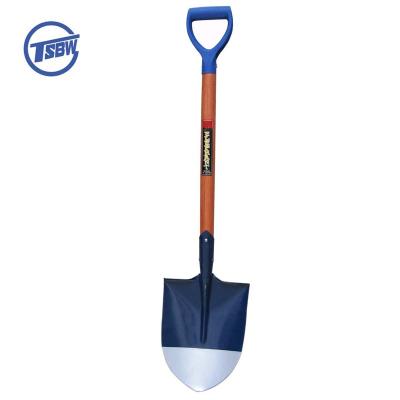 China Garden Shovel S503 Heavy Duty All Kinds Of Garden Cultivating Garden Round Mouth Short Wooden Handle Steel Shovel for sale