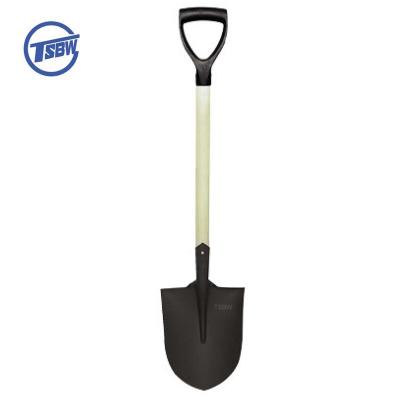 China Garden Shovel S503 Heavy Duty All Kinds Of Garden Cultivating Garden Round Mouth Short Wooden Handle Steel Shovel for sale