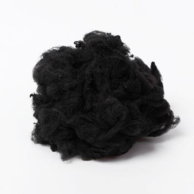 China Anti-deformation 6D*64mm Recycled Black Dope Dyed Polyester Staple Fiber for sale