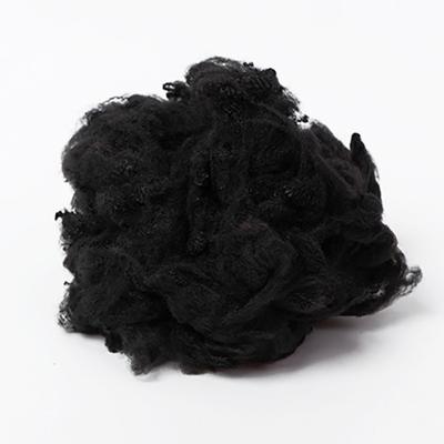 China Black Anti-deformation 15Dtex*64mm Polyester Short Dope Colored Regenerated Staple Fiber For Wall Panels for sale